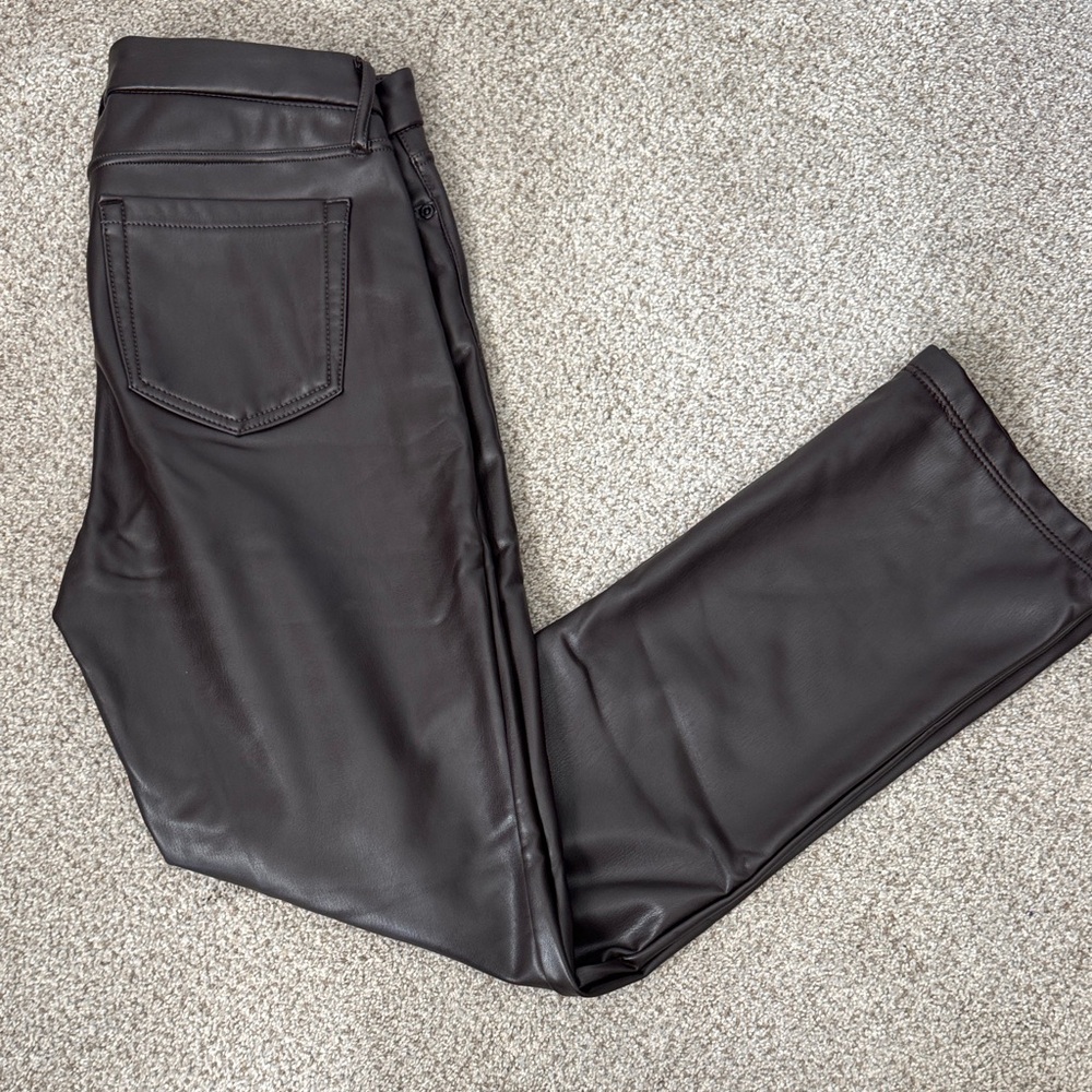 Stylish Oxblood Faux Leather Pants